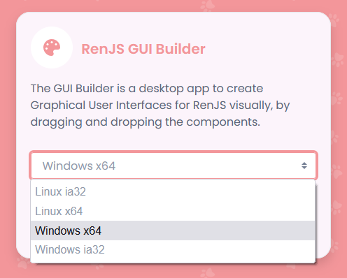 choose windowsx64 version of the GUI Builder